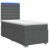 vidaXL Lit boxspring LED avec matelas Gris fonc&eacute; 90 x 190 cm Tissu