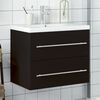 vidaXL Armoire lavabo de salle de bain avec bassin intégré noir