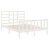 vidaXL Cadre de lit sans matelas blanc bois massif 135x190 cm