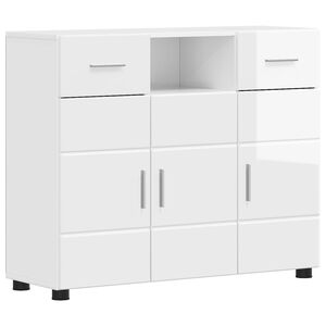 vidaXL Cabinet en Bois avec tiroir Blanc brillant 88,5 x 30,5 x 73 cm