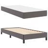 vidaXL Cadre de lit avec matelas Gris 90 x 190 cm tissu