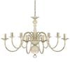 Lustre en métal blanc antique 8 x E14 ampoules