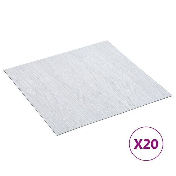 vidaXL Dalles de plancher autoadh&eacute;sives 20 pcs PVC 1,86 m&sup2; blanc