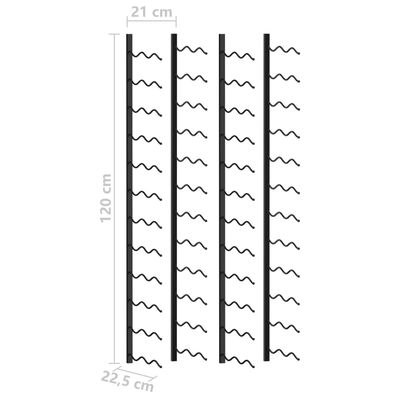 vidaXL Casiers à bouteilles muraux pour 48 bouteilles 2 pcs Noir Fer