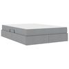 vidaXL Lit avec rangement et matelas Gris clair 140 x 190 cm Polyester