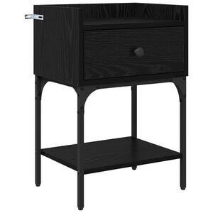 vidaXL Table de chevet Ch&ecirc;ne noir 40 x 29 x 60 cm Bois d'ing&eacute;nierie