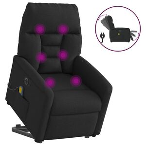 vidaXL Fauteuil inclinable de massage &eacute;lectrique Noir Tissu