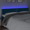 vidaXL T&ecirc;te de lit &agrave; LED Bleu fonc&eacute; 160x5x78/88 cm Velours