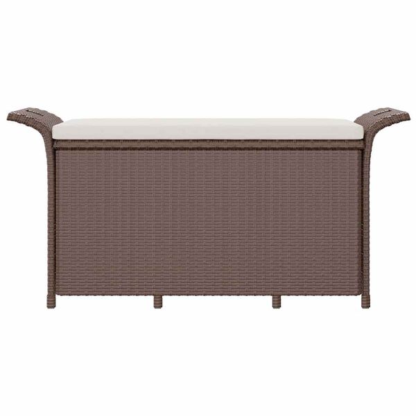 vidaXL Banc de jardin avec coussin marron 116x46x57 cm résine tressée