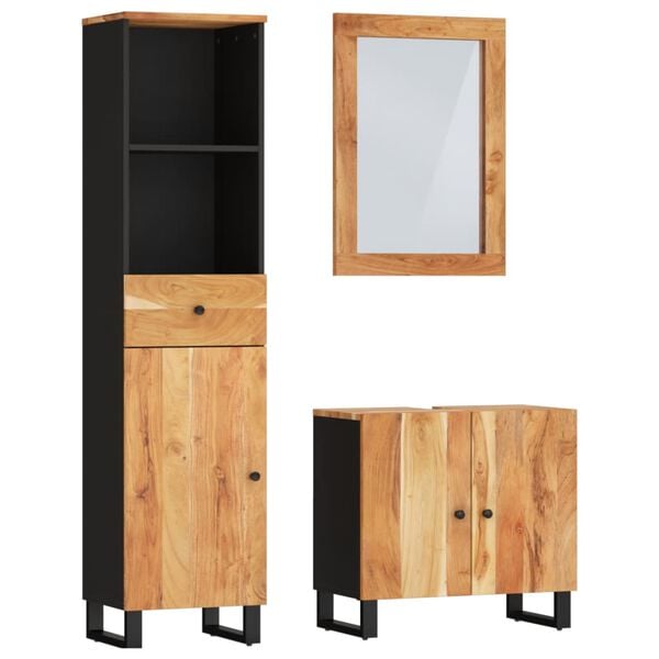 vidaXL Ensemble de meubles de salle de bain 3 pcs bois massif d'acacia