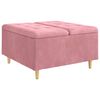 vidaXL Tabouret bouton avec coussin Rose 80 x 80 x 45 cm Velours
