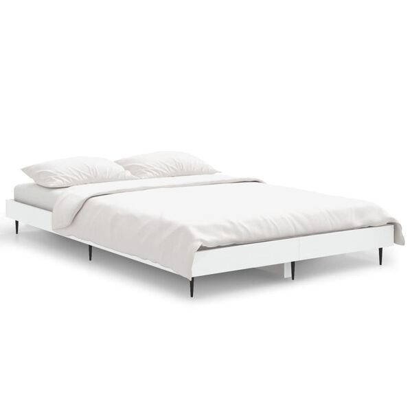 vidaXL Cadre de lit sans matelas blanc 120x190 cm bois d'ingénierie