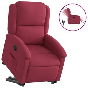 vidaXL Fauteuil inclinable &eacute;lectrique rouge bordeaux velours