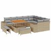 vidaXL Ensemble de canap&eacute; de jardin 12 pcs Beige et Gris clair