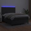 vidaXL Sommier &agrave; lattes de lit avec matelas et LED Noir 140x200 cm