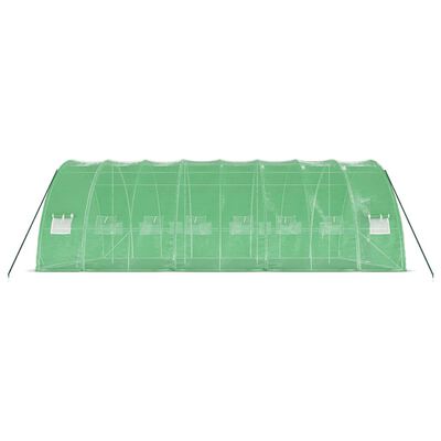 vidaXL Serre avec cadre en acier vert 48 m² 8x6x2,85 m