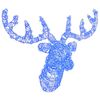 vidaXL T&ecirc;te de Renne 140 LED Bleu 68 x 36,5 x 62,5 cm Acrylique