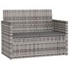 vidaXL Banc de jardin avec coussins Gris 105 cm R&eacute;sine tress&eacute;e