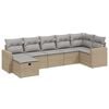vidaXL Salon de jardin avec coussins 7pcs m&eacute;lange beige r&eacute;sine tress&eacute;e