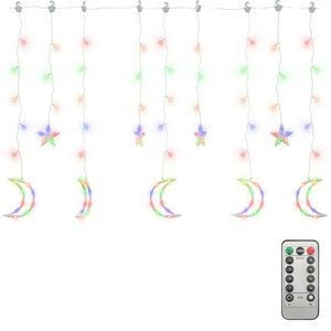 vidaXL Guirlande lumineuse &eacute;toile et lune avec t&eacute;l&eacute;commande 138 LED