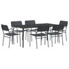 vidaXL Ensemble de salle &agrave; manger 7 pc Anthracite Acier