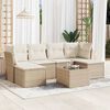 vidaXL Salon de jardin avec coussins 7 pcs beige r&eacute;sine tress&eacute;e
