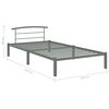 vidaXL Cadre de lit sans matelas gris m&eacute;tal 100x200 cm