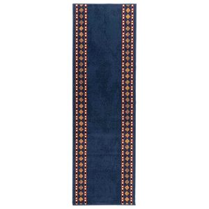 vidaXL Tapis Couloir FLORNES Tiss&eacute; Bleu PP 7 mm