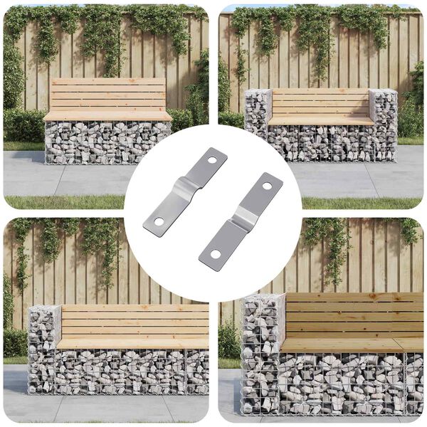 vidaXL Plaque de frappe 2 pcs Argent&eacute; 50 x 10 x 1,2 mm Fer