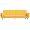 vidaXL Canap&eacute;-lit 2 places et tabouret deux oreillers Jaune Tissu