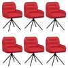 vidaXL Chaises de salle &agrave; manger pivotantes 6 pc Simili cuir Rouge