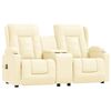 vidaXL Fauteuil inclinable et porte-gobelets 2 places crème similicuir