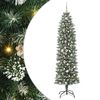 vidaXL Arbre de No&euml;l artificiel slim Vert et blanc 210 cm