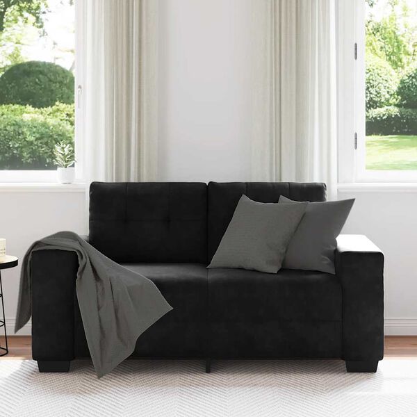 vidaXL Canap&eacute; causeuse noir 120 cm velours