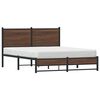 vidaXL Cadre de lit en m&eacute;tal sans matelas ch&ecirc;ne marron 140x190 cm