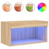 vidaXL Meuble TV avec lumi&egrave;res LED ch&ecirc;ne sonoma 60x30x30 cm