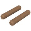 vidaXL Chevilles en bois 2 pi&egrave;ces Marron &Oslash; 8 x 35 mm Bois massif