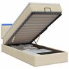 vidaXL Lit coffre avec matelas et LED Cr&egrave;me 90 x 190 cm Tissu