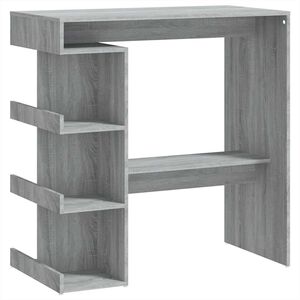 vidaXL Table de bar et &eacute;tag&egrave;re de rangement Sonoma gris 100x50x101,5cm