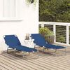 vidaXL Chaise longue pliante 2 pcs Bleu 188 x 57 x 86,5 cm Polyester