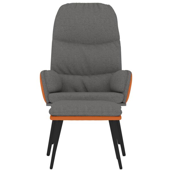 vidaXL Chaise de relaxation avec tabouret Gris clair Tissu