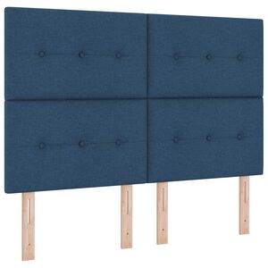 vidaXL Lit &agrave; ressort LED avec t&ecirc;te de lit Bleu 160 x 200 cm tissu