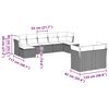 vidaXL Salon de jardin 9 pcs avec coussins gris clair r&eacute;sine tress&eacute;e
