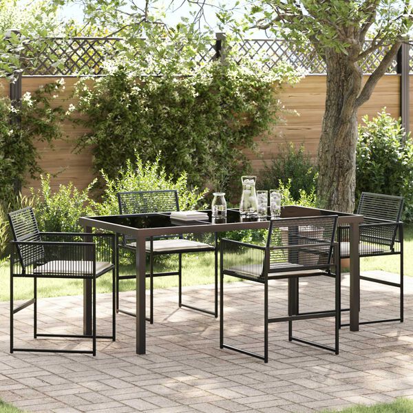vidaXL Ensemble de salle &agrave; manger pour jardin 5 pcs Noir