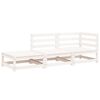 vidaXL Canap&eacute; de jardin repose-pieds 2 places blanc bois massif de pin