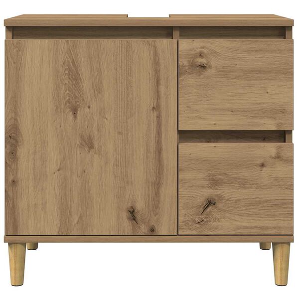 vidaXL Armoire lavabo chêne artisanal 65x33x60 cm bois d'ingénierie