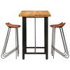 vidaXL Ensemble de bar 5 pcs Bois solide et cuir v&eacute;ritable
