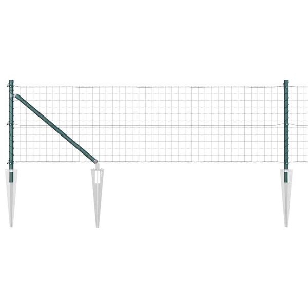 vidaXL Cl&ocirc;ture avec poteau Vert 0,6 x 25 m Acier et PVC