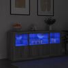 vidaXL Buffet avec lumi&egrave;res LED sonoma gris 142,5x37x67 cm