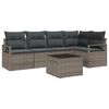 vidaXL Ensemble de canap&eacute; de jardin 6 pc Gris clair polyrotin